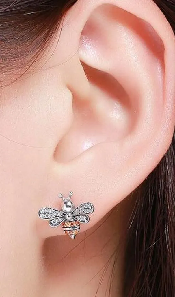 Orecchini A Goccia Ape In Argento Con Zirconi – Pendenti Eleganti Donna WINNICA Jewelry