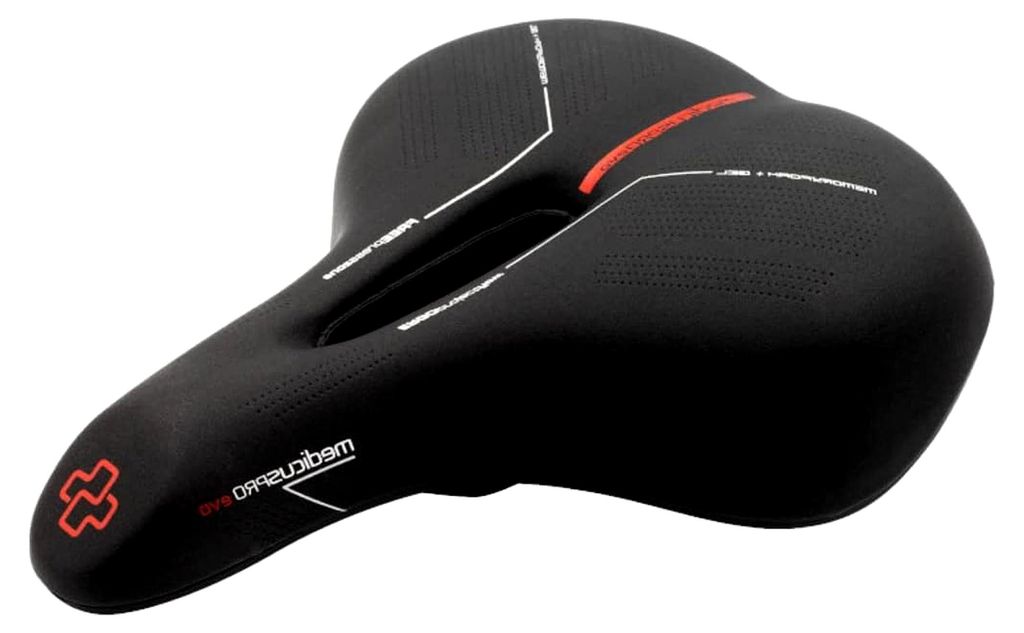 MEDICUS PRO EVO 3.0 Gel Cityfahrradsitz - Memory Foam, Schaum, ergonomisches Design, NAWAVE-Rahmensystem, Schwarze Farbe, Stahlbefestigungsstangen,...
