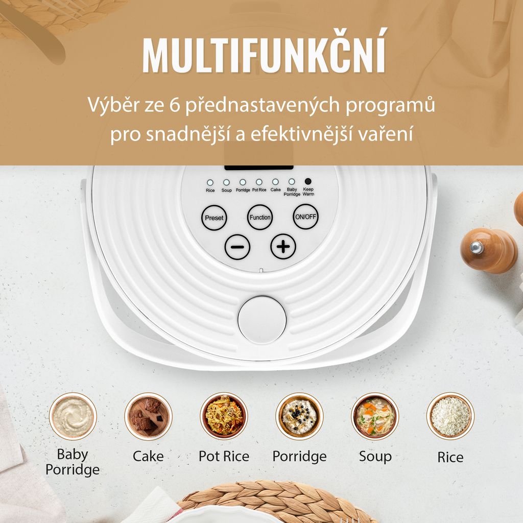 Noaton RC120W, multifunkční rýžovar, 2 l, 6 programů, Obrázek produktu 4