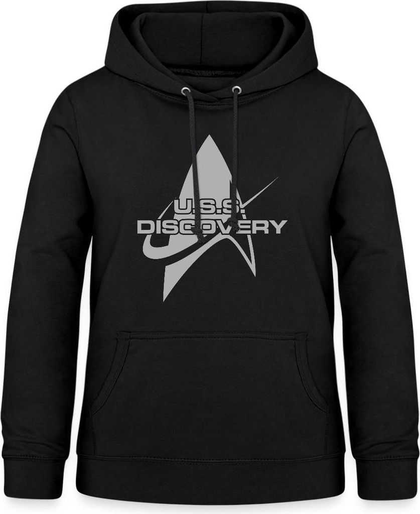 Spreadshirt Star Trek Discovery Delta Abzeichen Damen Hoodie, S, Schwarz