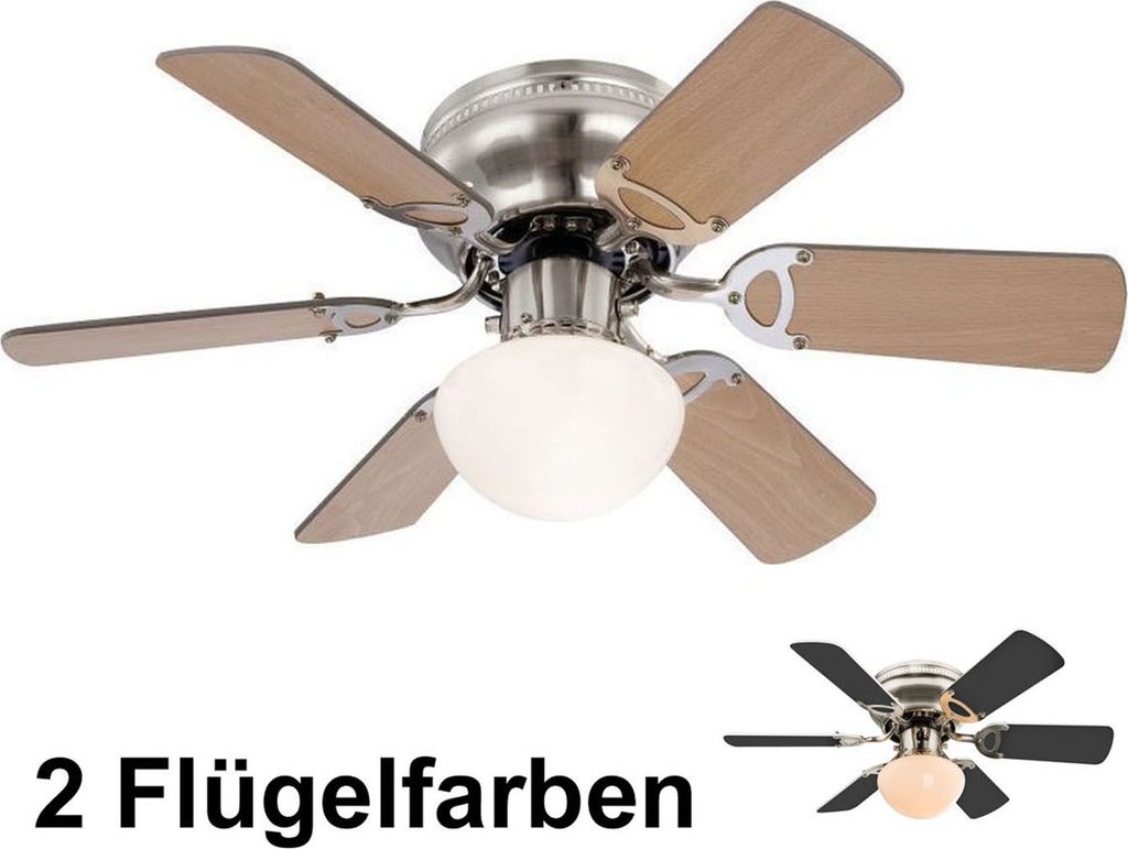 Globo Lighting ventilátor kovový nikl matný, 1x E27 Obrázek produktu 10