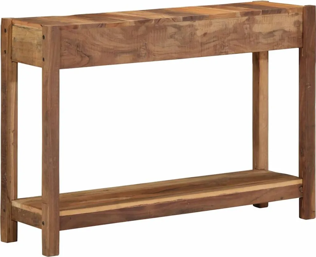 Table d'appoint console en vieux bois marron massif pour entrée séjour