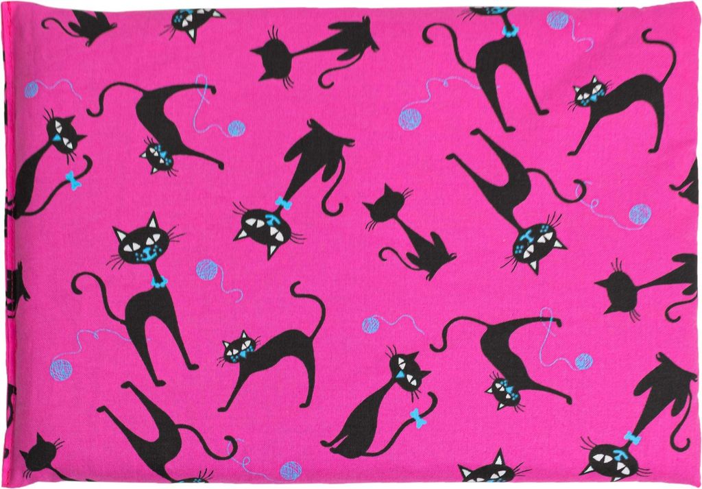 Rapssamenkissen 30 x 20 cm, Katzen-pink. Als Wärmekissen & Kältekissen. Körnerkissen für Mikrowelle und Backofen - 30x20cm