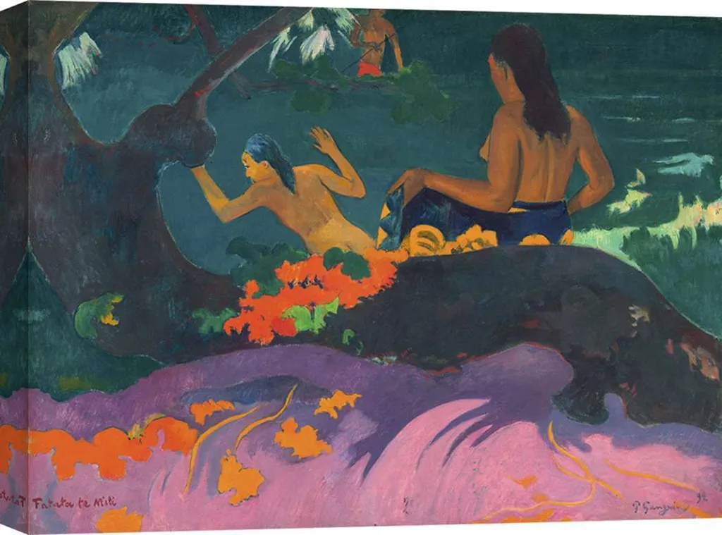 Art Mural Paul Gauguin Fatata te Miti 80x60 Toile Anti-UV Longue Durée