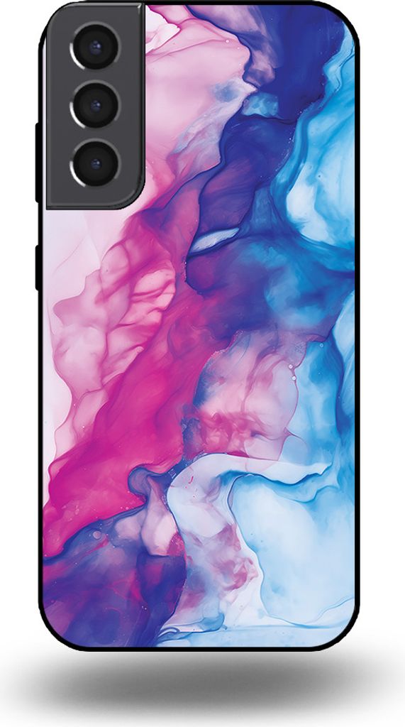 Smartphonica Telefon Fall geeignet für Samsung Galaxy S21 mit rosa blau Marmor Print - TPU Backcover Fall Rose blau Marmor Design