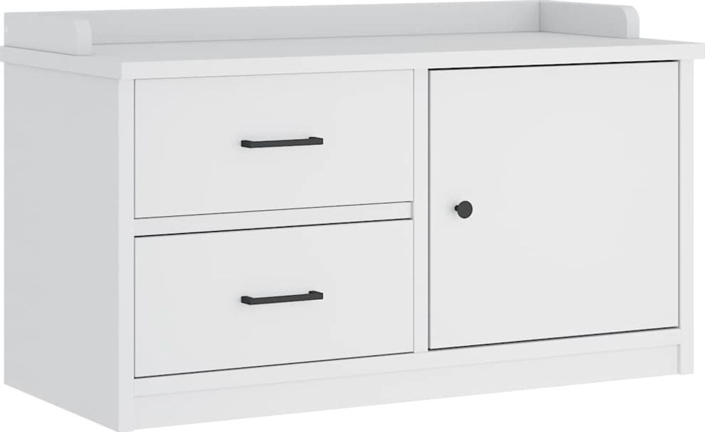 vidaXL Flurbank SANDNES Weiß 87x40x50 cm Massivholz Kiefer