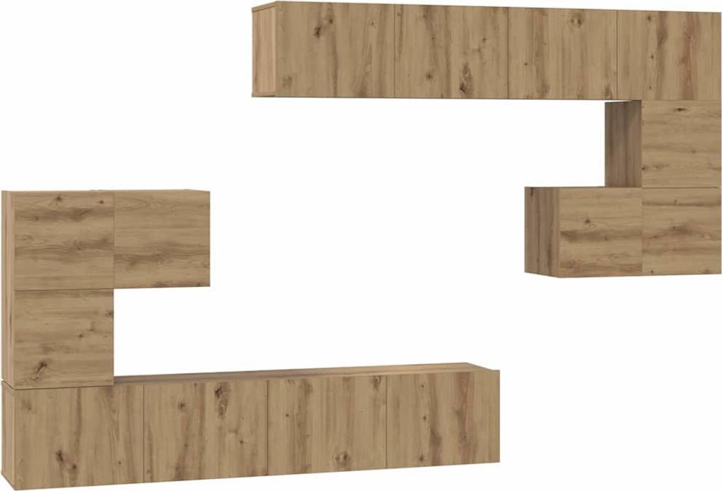 TV-Einheiten Wandmontiert 4 pcs Artisan-Eiche Holzwerkstoff