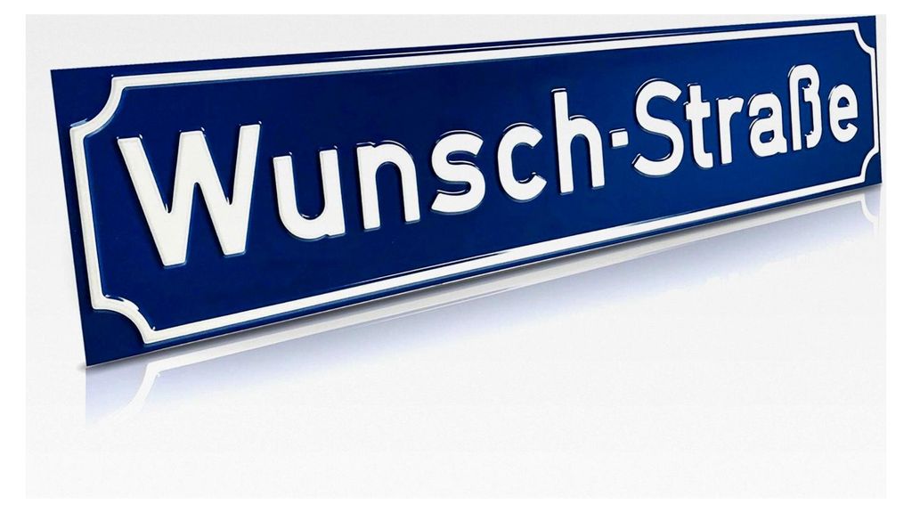 Straßenschild - Nostalgische Straßen- und Wegschilder - Mit individueller Prägung - Aluminiumschild mit Antiqua-Rand - Größe: 60,0 x 13,0 cm, ...