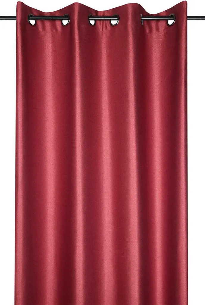 Rideau STOF 140x260 cm Rouge - Look élégant et Pose d'œillets pratique