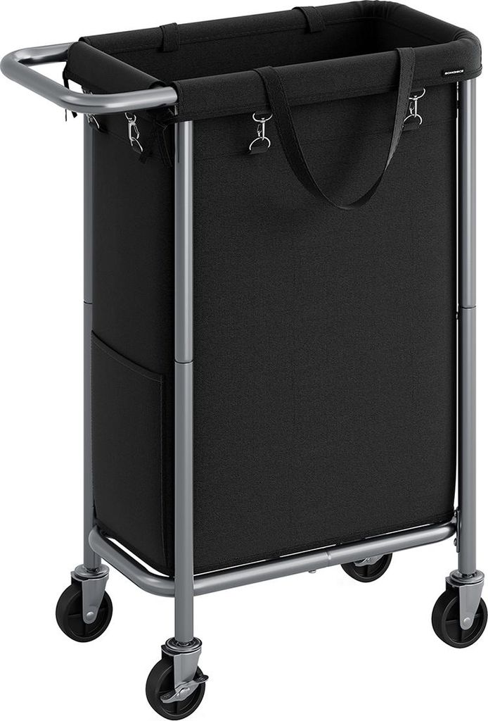 Wäschekorb 90 Liter mit Rollen und Griff