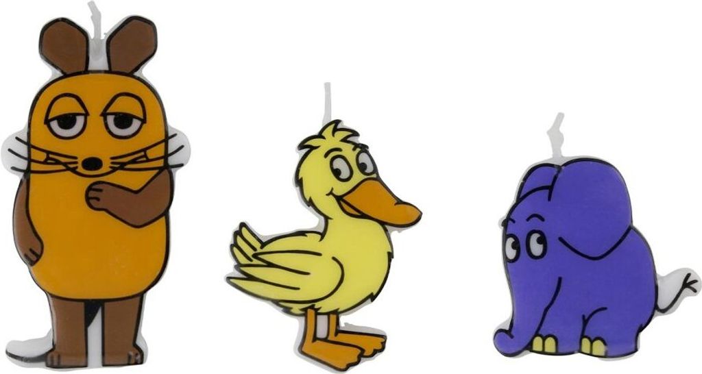 Dr. Oetker 3D Motiv-Kerzen "Maus und ihre Freunde" DieMaus, farbige Geburtstagskerzen, Farbkerzen für Torten, hochwertige Kuchenkerzen (Farbe: Ora...