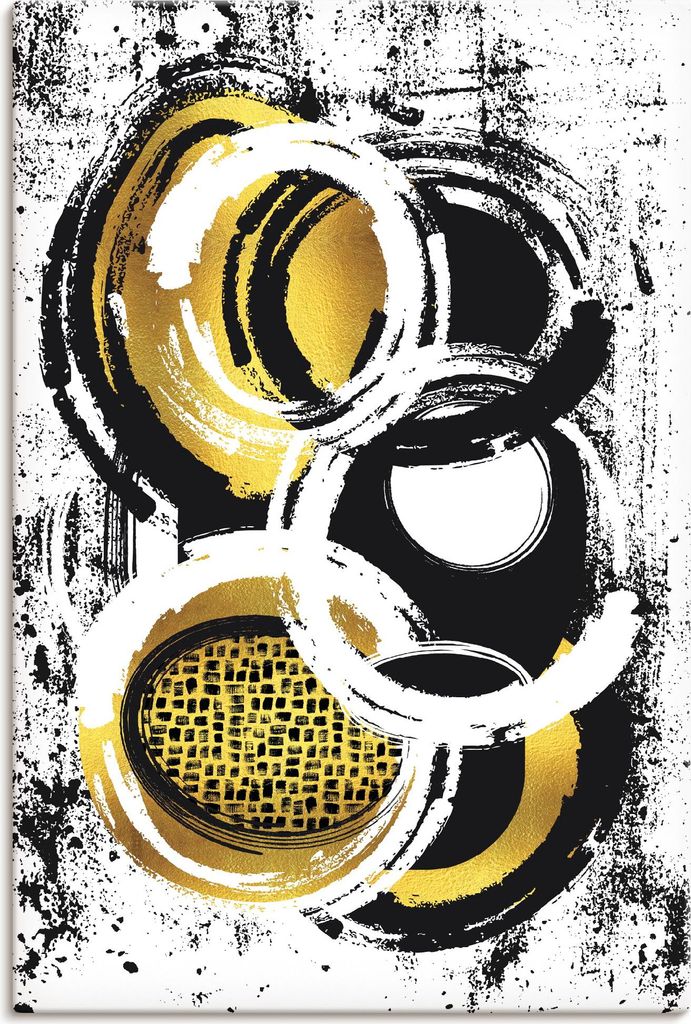 ARTland Leinwandbild Abstrakte Malerei Nr. 2 gold Größe: 80x120 cm
