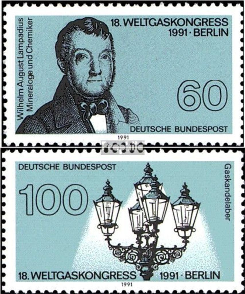 Briefmarken BRD (BR.Deutschland) 1991 Mi 1537-1538 (kompl.Ausgabe) postfrisch Weltgaskongreß