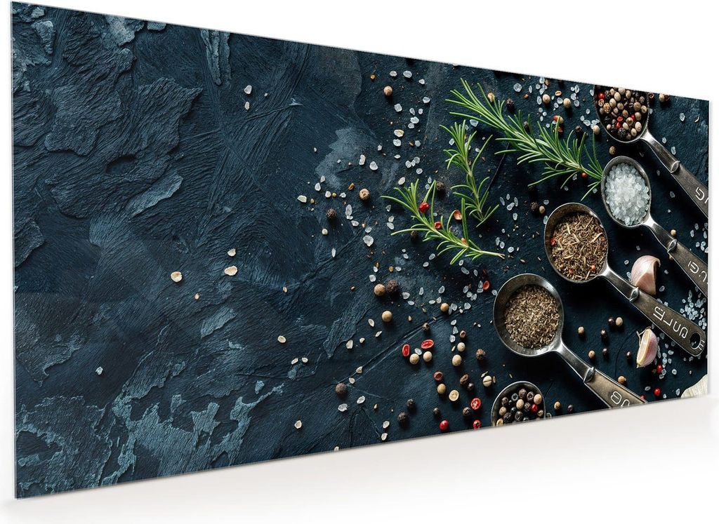 Küchenrückwand Spritzschutz Glas mit Motiv Kräutersammlung Produktbild 
