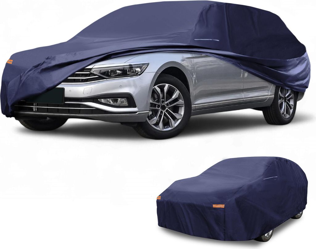 1 Stk. Universal Autoabdeckung Wasserdicht Alle Wetter Automotive Outdoor Vollständige Außenabdeckung Aluminiumfolie Baumwolle Marineblau Passend...
