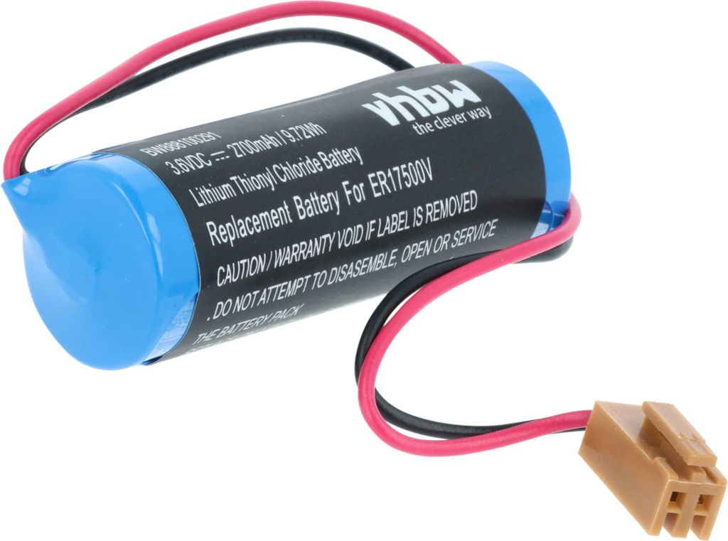 vhbw Batterie kompatibel mit Omron CQM1, CQM1 Series Controls, C60P C60PF Series Controls PLC Programmable Logic Controller (2700 mAh, 3,6 V, Li-MnO2)