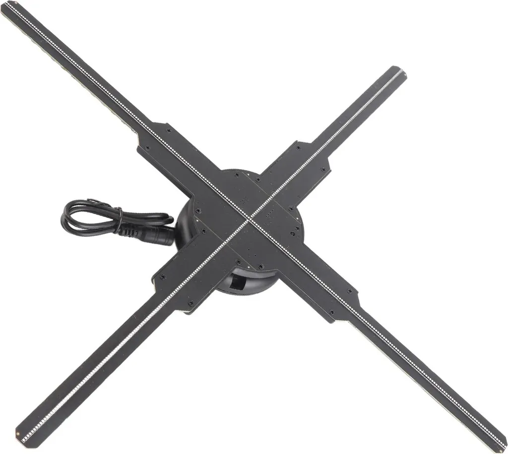 Diffuseur holographique 3D 17,7 pouces 512 LED 4 pales avec prise UE