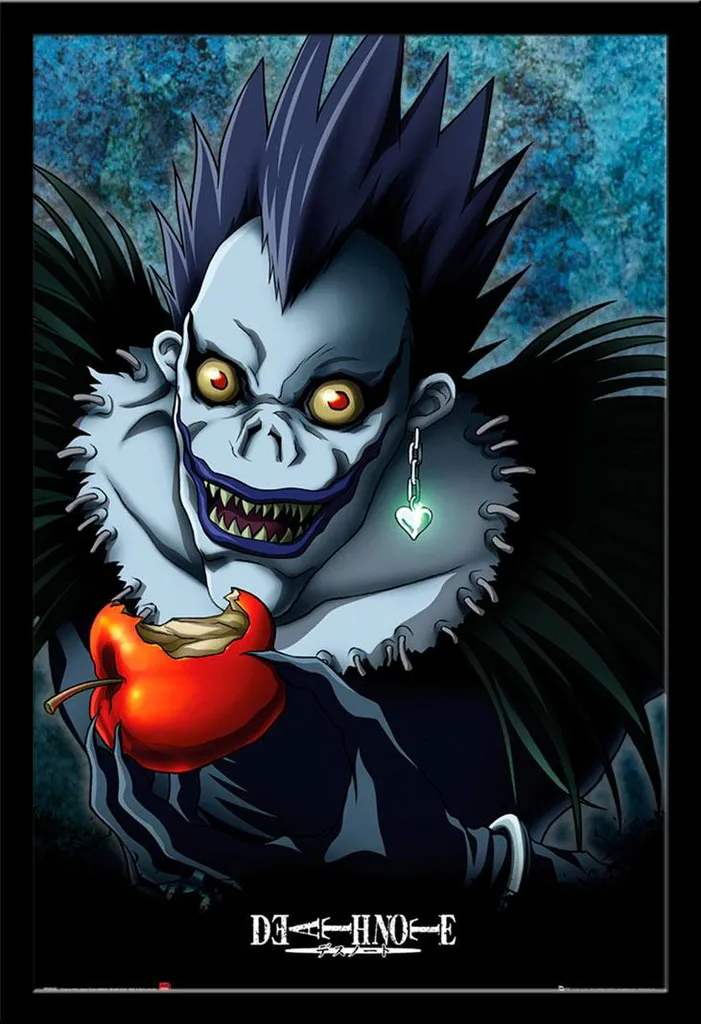 Affiche encadrée Death Note avec cadre noir Shinsuke et vitre acrylique