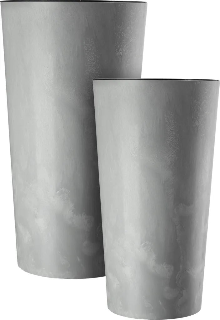 KADAX Pot de fleurs avec insert 36cm gris - Cache-pot robuste en plastique - 11