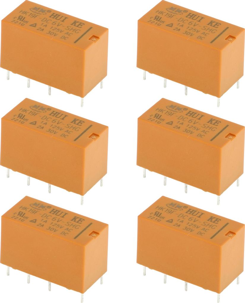 8 Pins DC6V 2A 6 Stück Auto Relais Wasserdichtes Auto Relais Auto Motorrad LKW Boot Mehrzweck Orange