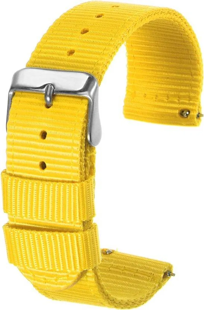 Bracelet de rechange en nylon jaune 20 mm pour montre sport et ville