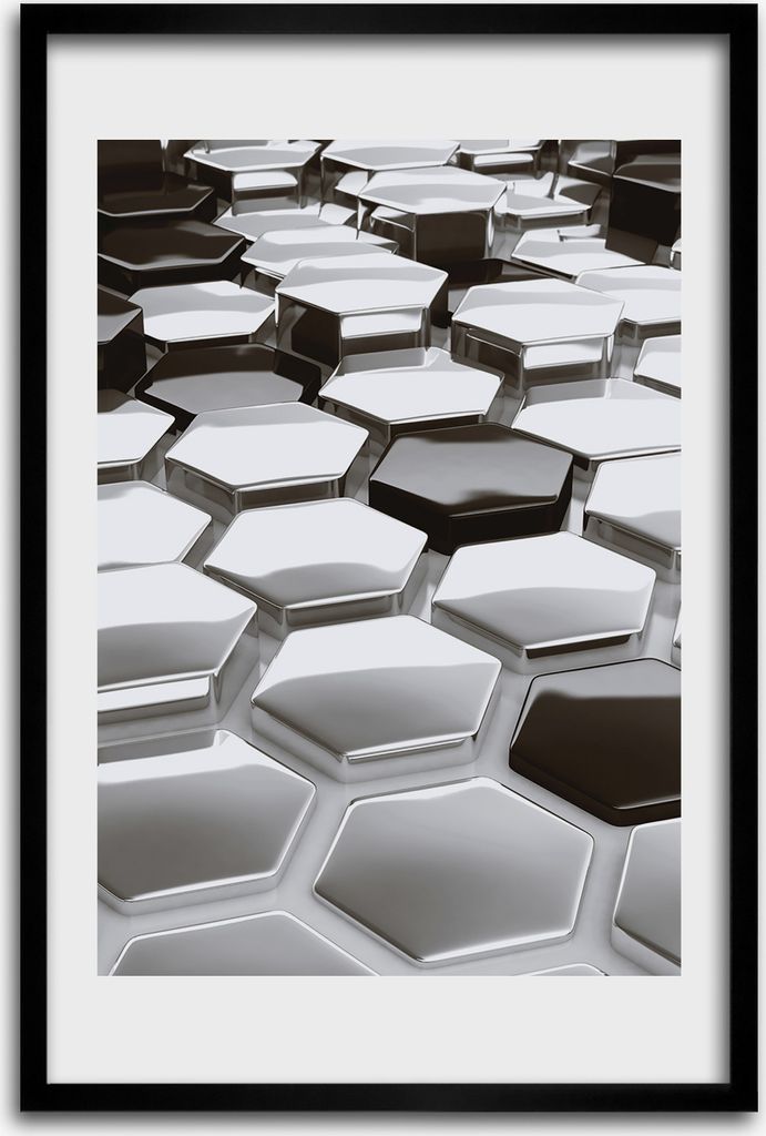 Bild - Bilderrahmen - 40 cm x 60 cm - MDF - Rahmen - Wandkunst - 3D-Abstraktion