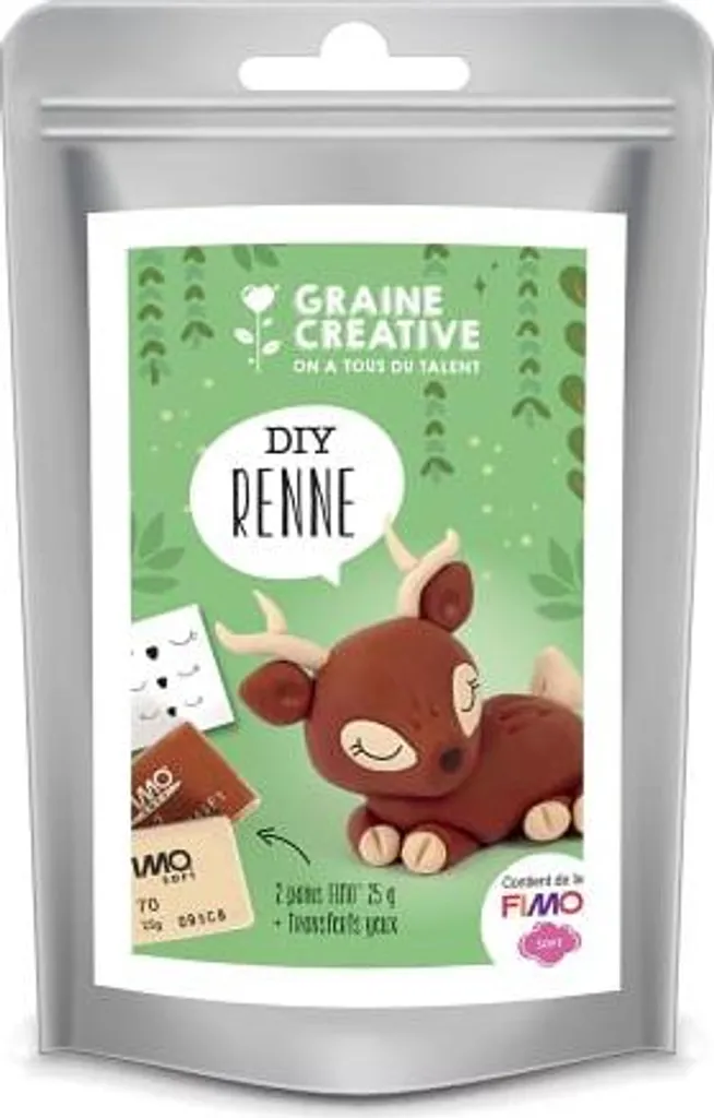 Graine Creative Fimo Polymer Clay Renne Set Bricolage Noël pour Enfant