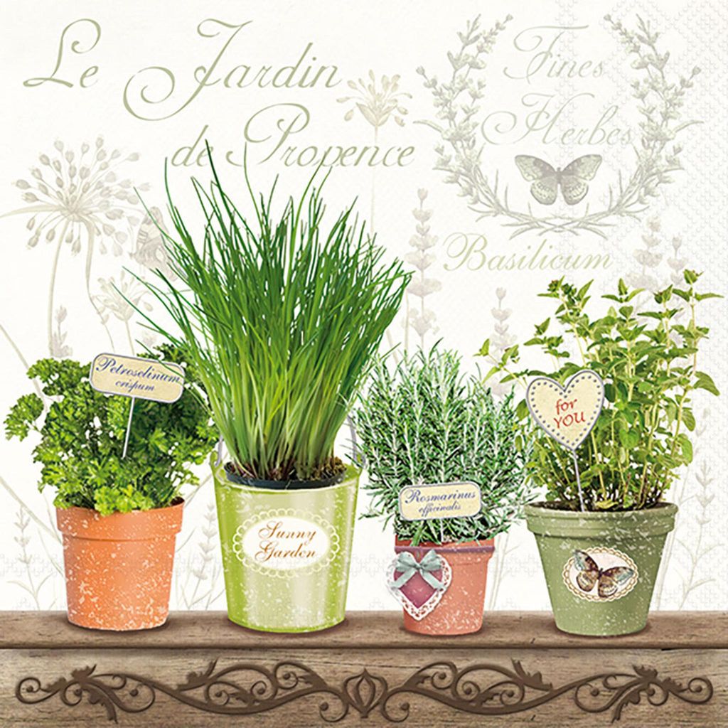 Ambiente Serviette Kräutertöpfe 33x33 cm Tischdeko Produktbild 