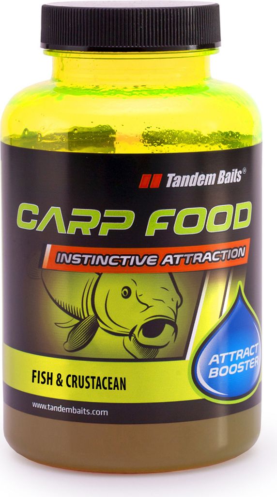 Tandem Baits Carp Food Attract Booster Fisch & Schalentiere, Karpfen Angeln ohne Mühe, Köder zum Große-Fische-Angeln, Karpfenzubehör 300 ml