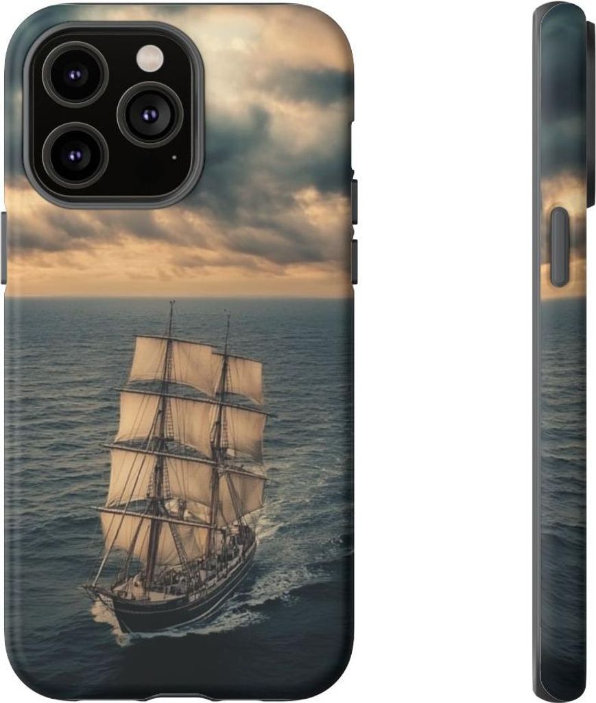 Segelschiff auf stürmischer See – Hülle Kompatibel mit iPhone 14 Pro Max