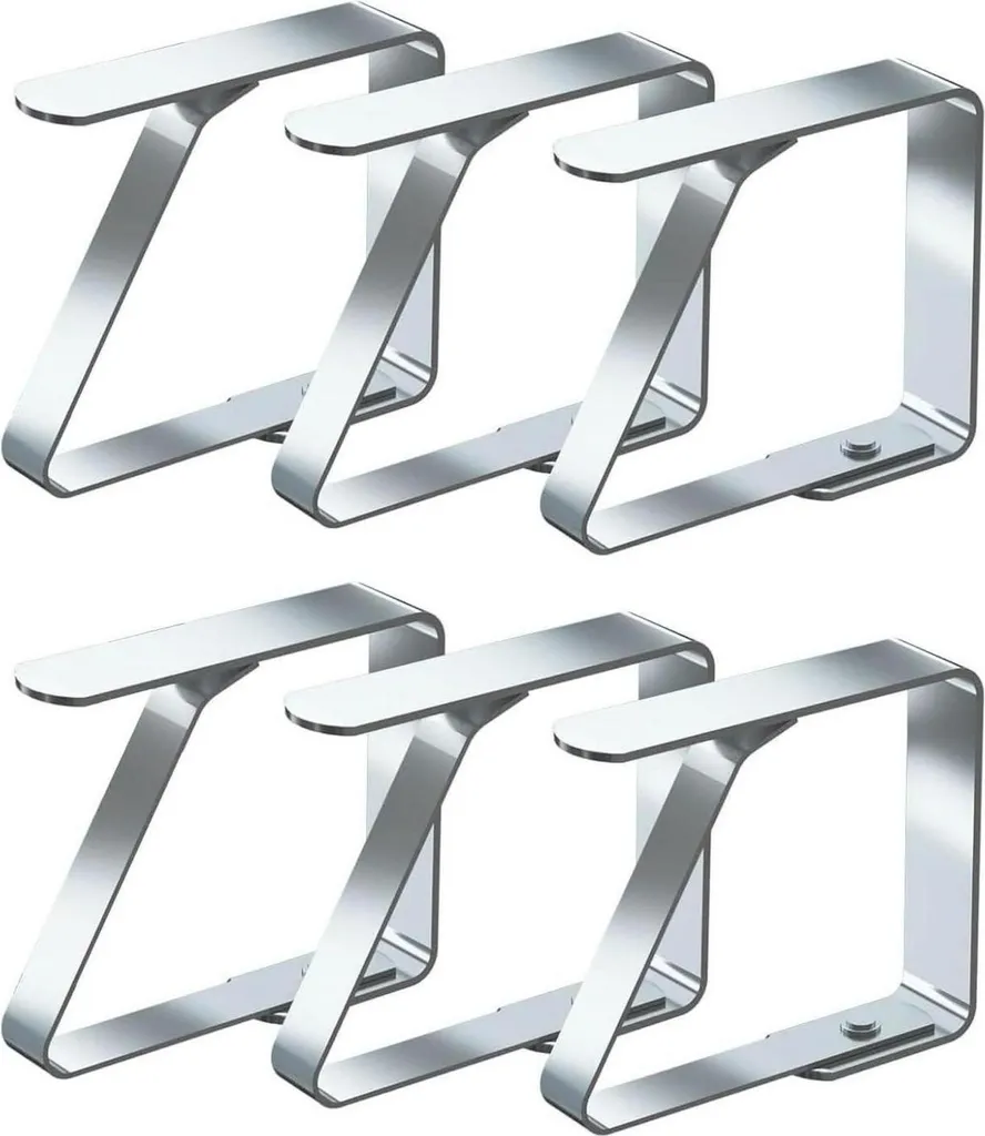 Fixation nappe inox lot de 12 fini les nappes qui s'envolent au vent