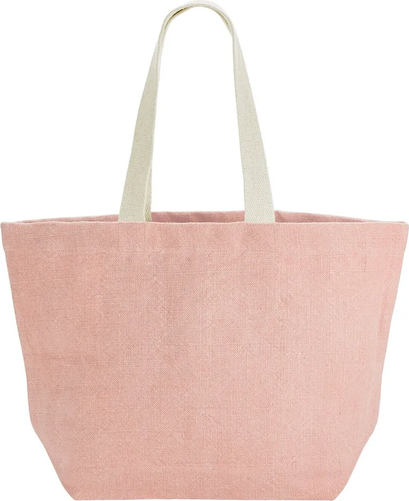 Westford Mill PC6982: Borsa Eco-Friendly Juta Lavata Bianco Floreale