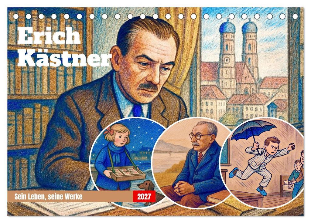 Erich Kästner (Tischkalender 2027 DIN A5 quer), CALVENDO Monatskalender