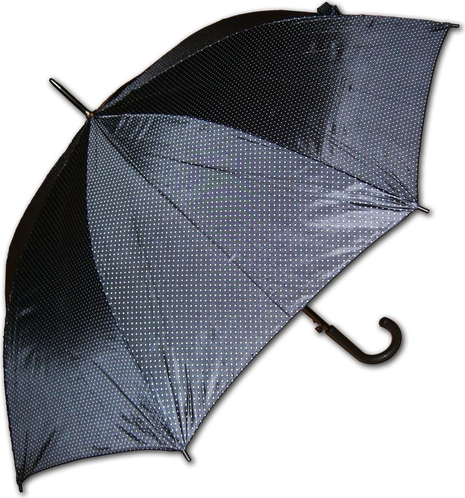 Automatický deštník, průměr 100 cm, černý s puntíky, Obrázek produktu 