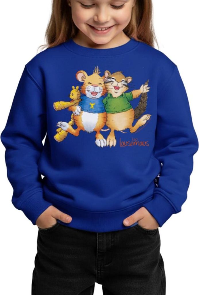 Spreadshirt Leo Lausemaus und Didi Dachs Freunde Kinder/Teenager Premium Pullover, 146/152 (10 Jahre), Royalblau