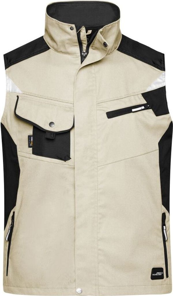 Professionelle Weste mit hochwertiger Ausstattung stone/black, Gr. 6XL