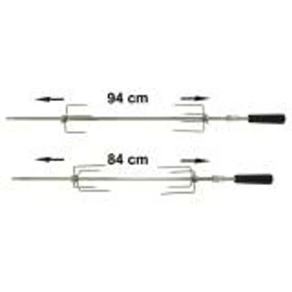 Tournebroche universel CATTARA ajustable de 84 à 94 cm pour barbecue