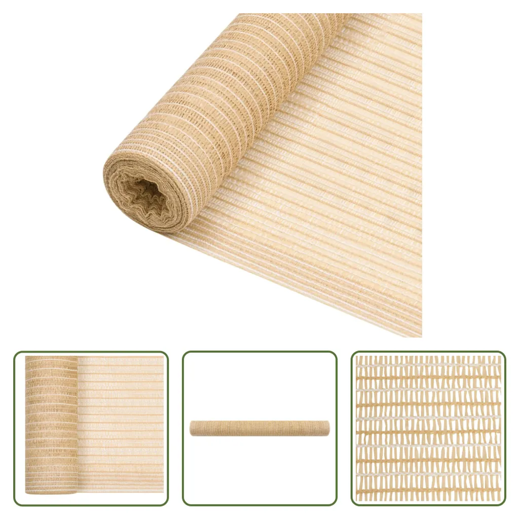 The Living Store Schermo di recinzione Beige 1x50 m HDPE 75 g/m²