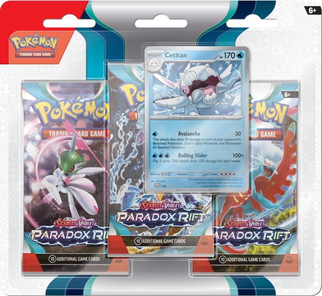 Pokémon TCG: SV04 Paradoxe Kluft - 3 Blister Booster Produktbild 