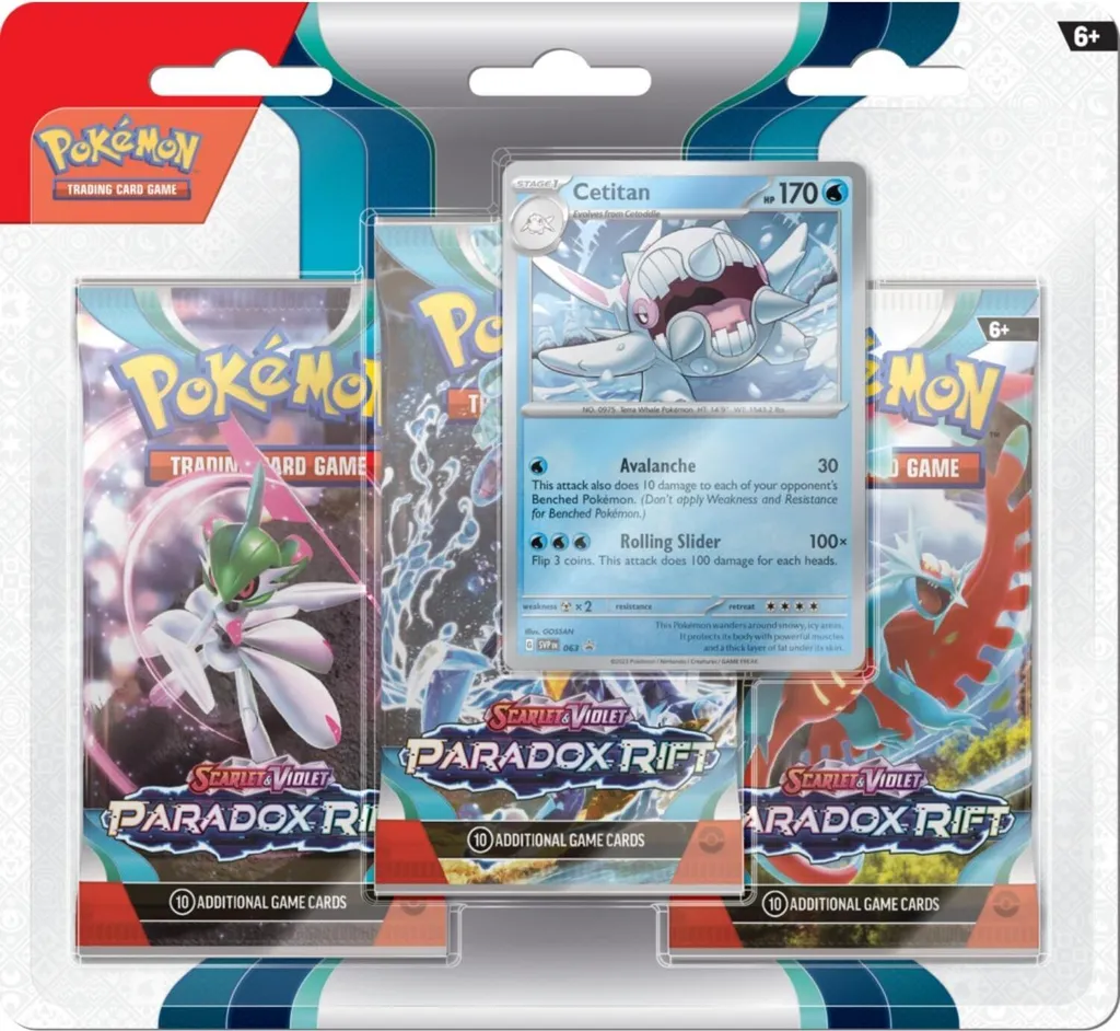 Blister Pokémon Arctibax Paradox Rift : 3 Boosters et Jeton de Combat