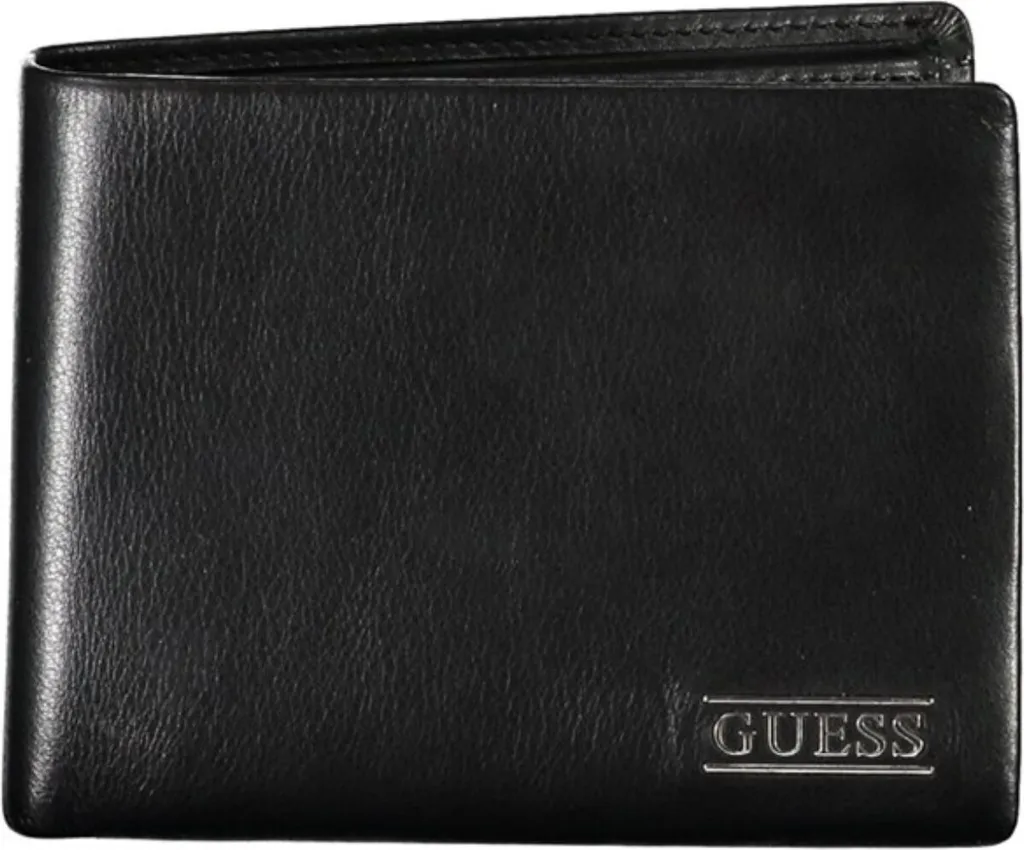 Guess New Boston Portefeuille 8cc 12cm - Portefeuille Homme en Cuir Noir