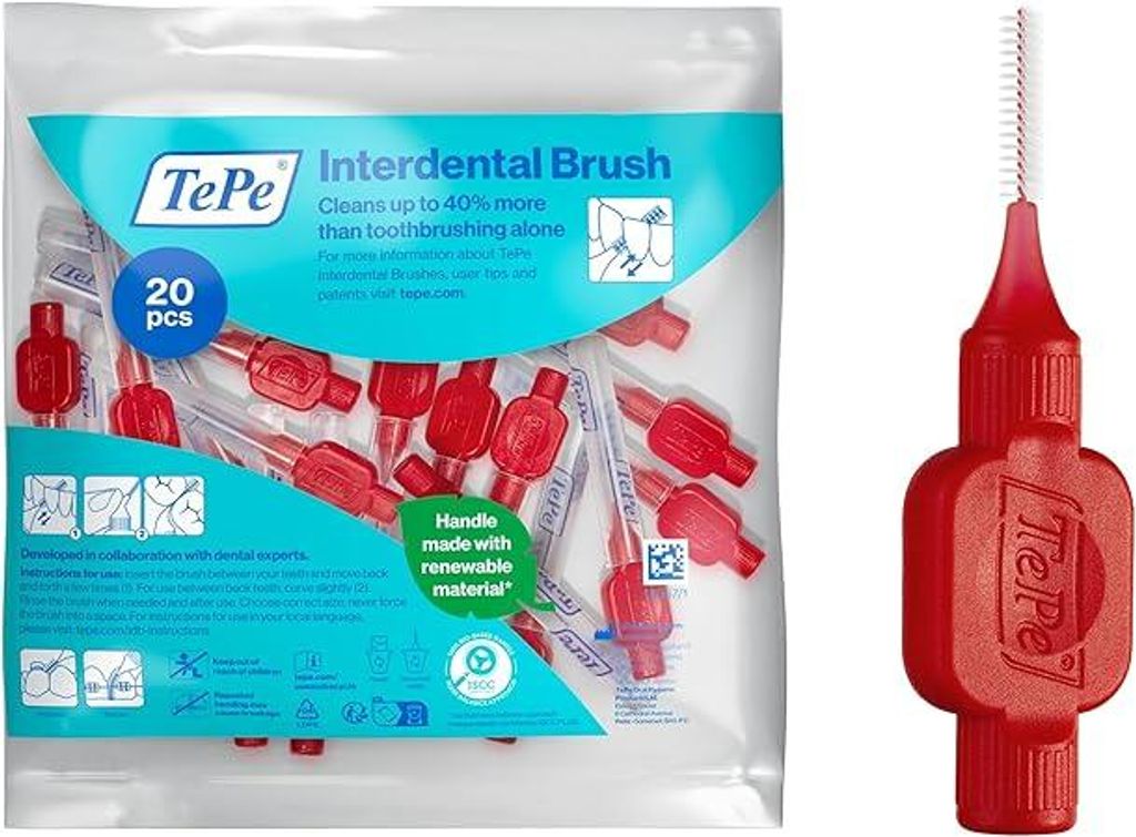 TEPE Interdentalbürste Pflegebedarf ISO Größe 2 05 mm Rot Produktbild 