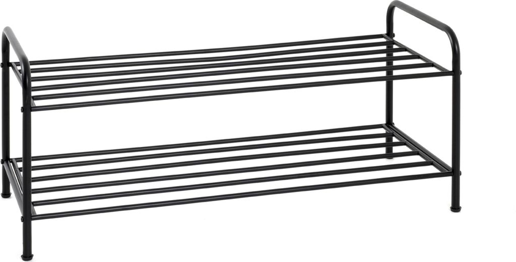 Schuhregal >25560< in schwarz, Metall - 83x37x35cm (BxHxT)