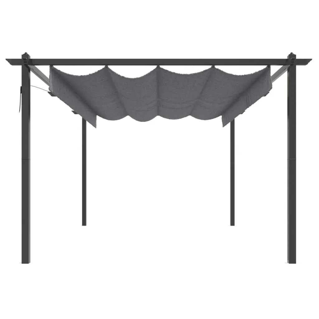 Tonnelle de Jardin 4x3 m Anthracite avec Toit Rétractable Ajustable - 4