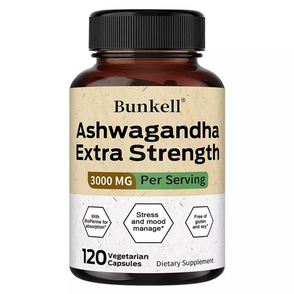 Ashwagandha 3000mg (120 Kapseln) Nahrungsergänzungsmittel, Energie, Stress, Stimmung, Geist, Gehirn, Immunsystem