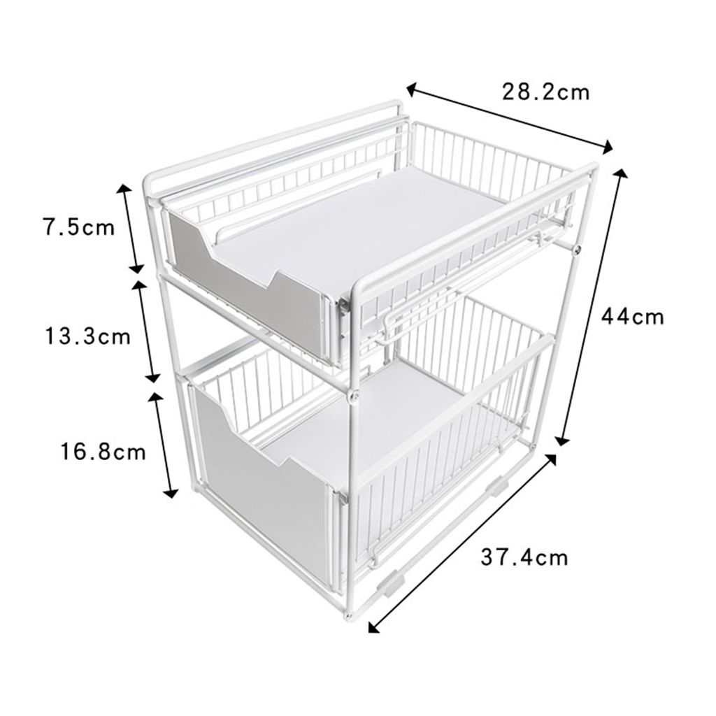 lot de 2 étagères de cuisine coulissantes Panier Étagère de Image du produit 