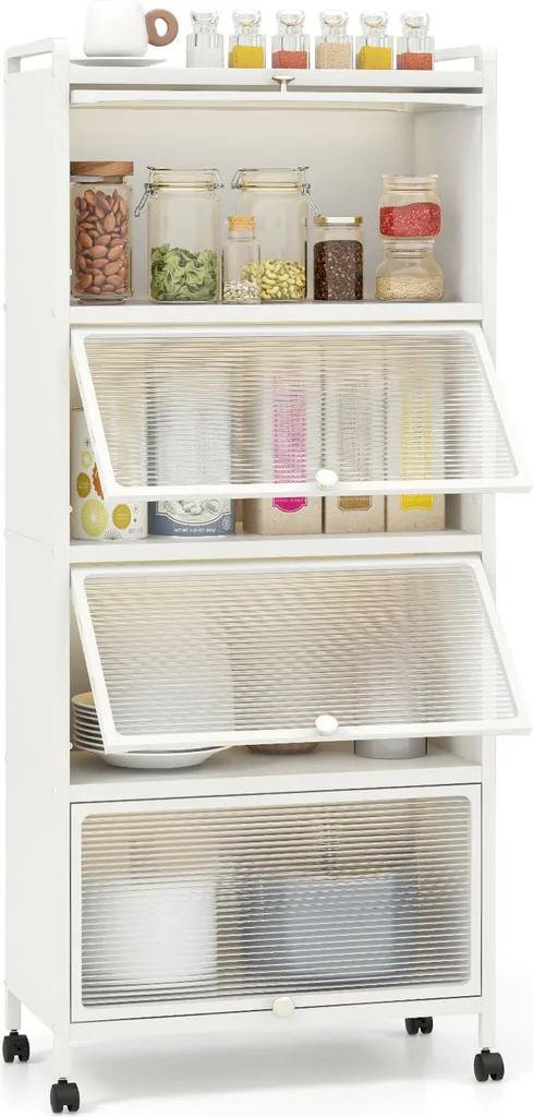 Support micro-ondes et rangement vertical pour petite cuisine à 5 étages