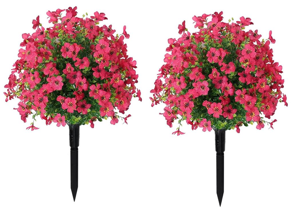 Künstliche violette Buchsbäume mit Stacheln, UV-beständige Kunststräucher, Frühlings- und Sommerpflanzen für Garten, Veranda und Terrasse