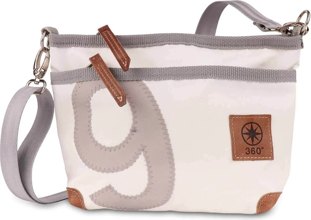 Sac à bandoulière pratique pour voyager léger en toile blanc gris