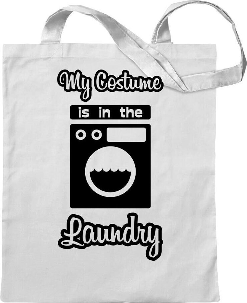 Kiwistar - Baumwolltasche - weiss - Costume is in The Laundry - Tragetasche Stoffbeutel Umhängetasche Langer Henkel